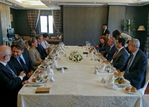 Minister of Foreign Affairs Özdil Nami meets with EU Ambassadors in charge in the island during business lunch